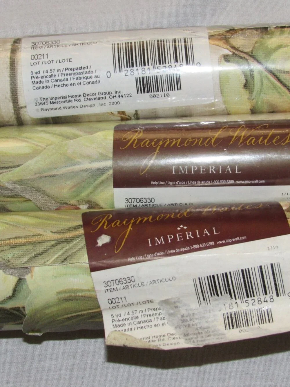 NEW Vintage Raymond Waites Imperial Wallpaper Border Ivy Grapes 2 Sealed Rolls +